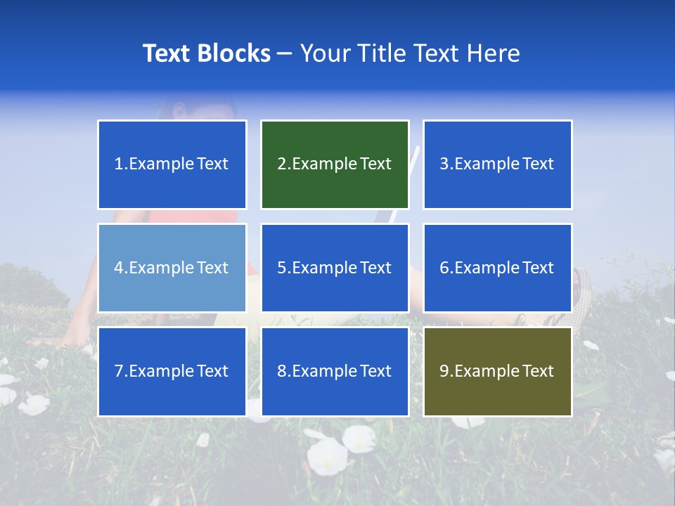 A Woman Laying On The Grass With A Laptop PowerPoint Template