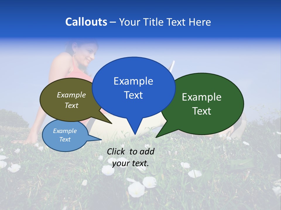 A Woman Laying On The Grass With A Laptop PowerPoint Template