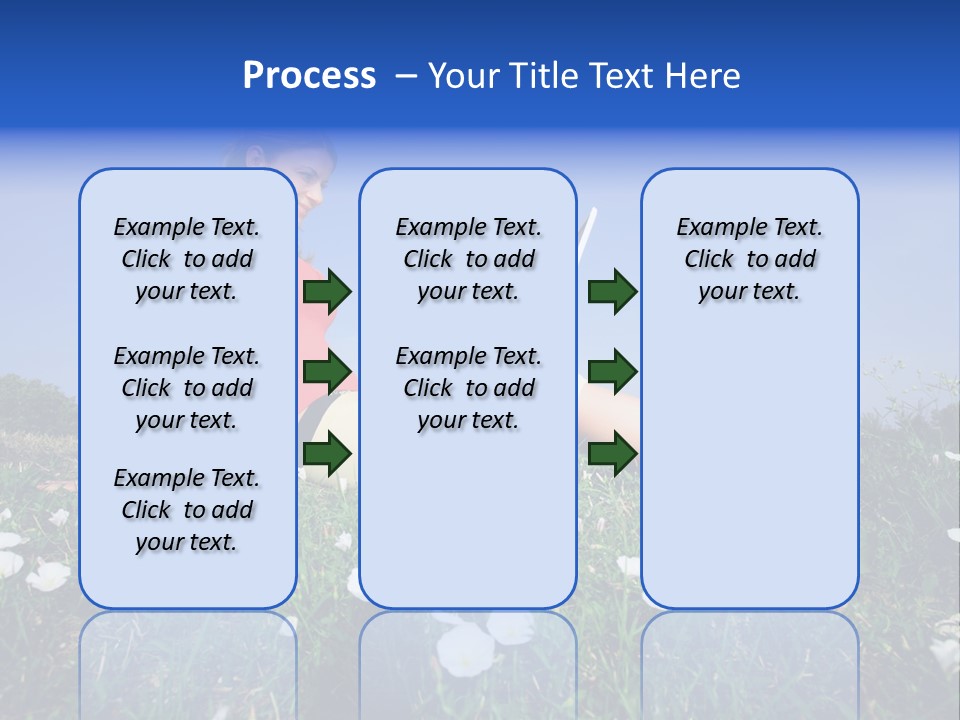 A Woman Laying On The Grass With A Laptop PowerPoint Template