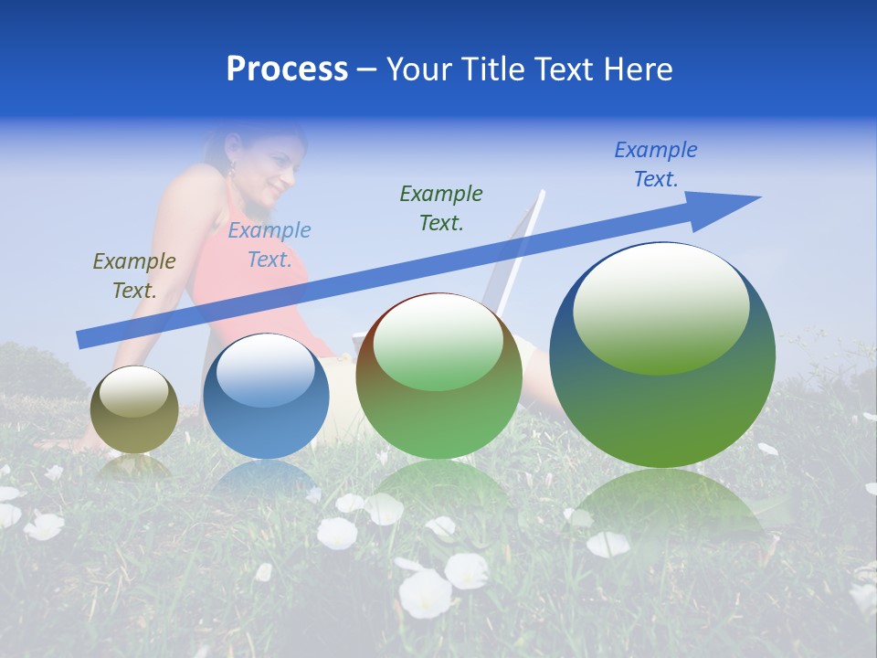 A Woman Laying On The Grass With A Laptop PowerPoint Template