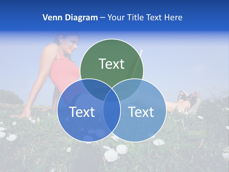 A Woman Laying On The Grass With A Laptop PowerPoint Template