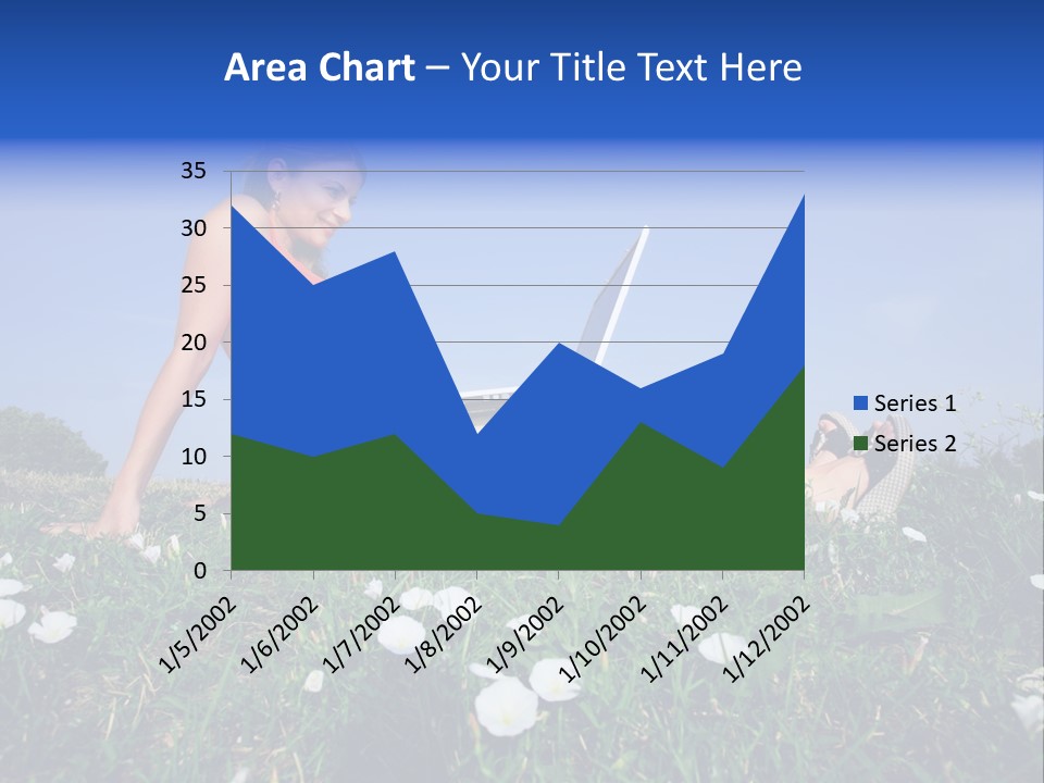 A Woman Laying On The Grass With A Laptop PowerPoint Template
