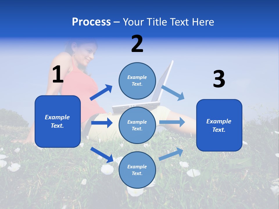 A Woman Laying On The Grass With A Laptop PowerPoint Template