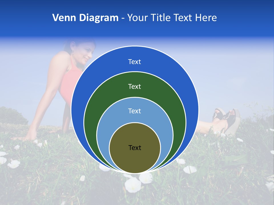 A Woman Laying On The Grass With A Laptop PowerPoint Template