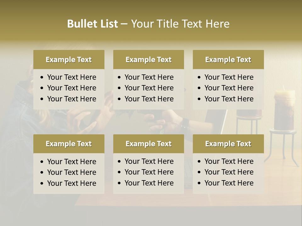 A Woman Holding A Bouquet Of Flowers In Front Of A Laptop PowerPoint Template