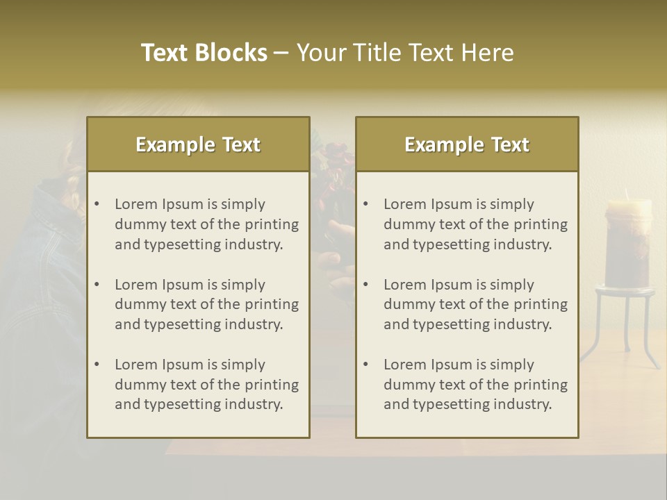 A Woman Holding A Bouquet Of Flowers In Front Of A Laptop PowerPoint Template