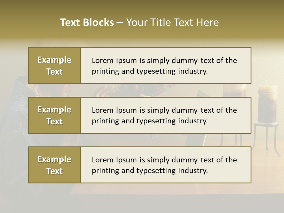 A Woman Holding A Bouquet Of Flowers In Front Of A Laptop PowerPoint Template
