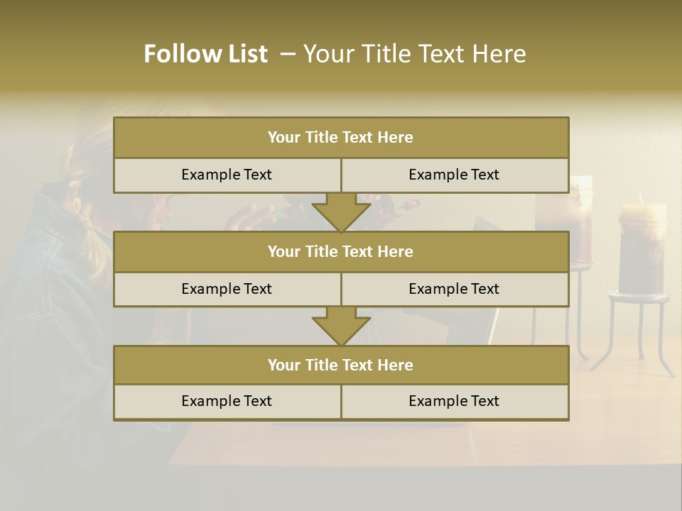 A Woman Holding A Bouquet Of Flowers In Front Of A Laptop PowerPoint Template