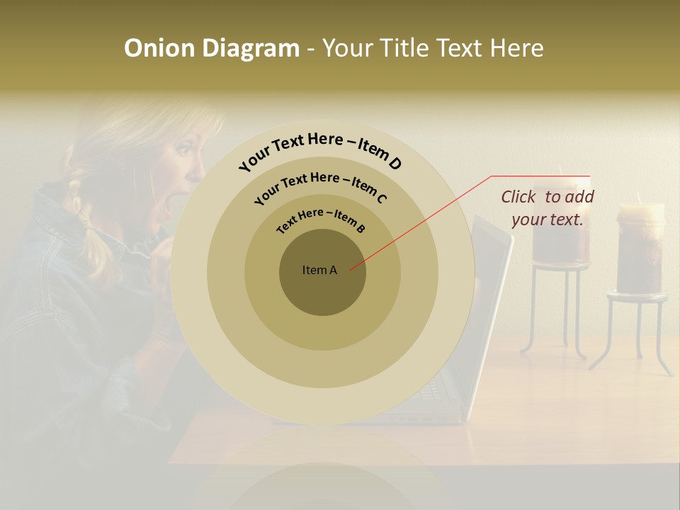 A Woman Holding A Bouquet Of Flowers In Front Of A Laptop PowerPoint Template