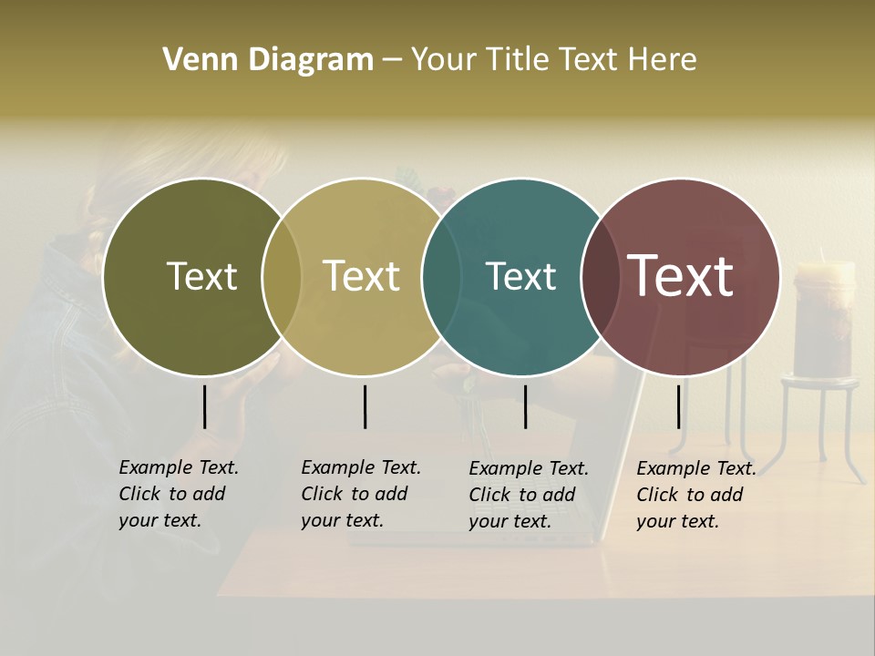 A Woman Holding A Bouquet Of Flowers In Front Of A Laptop PowerPoint Template