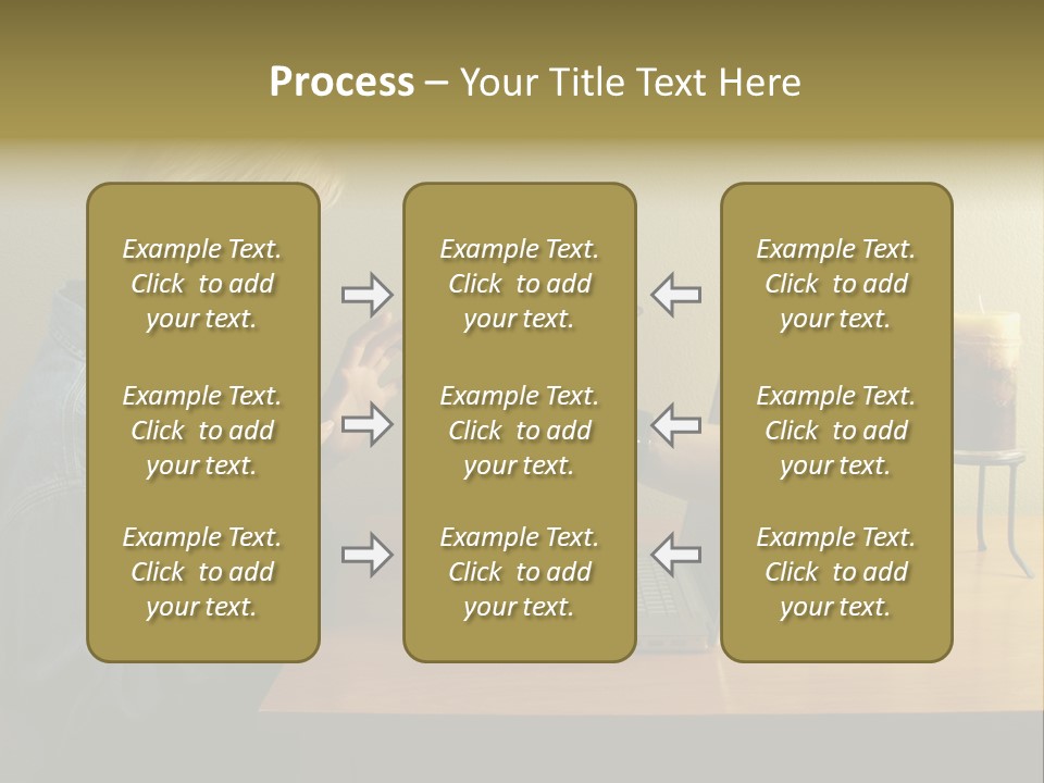 A Woman Holding A Bouquet Of Flowers In Front Of A Laptop PowerPoint Template