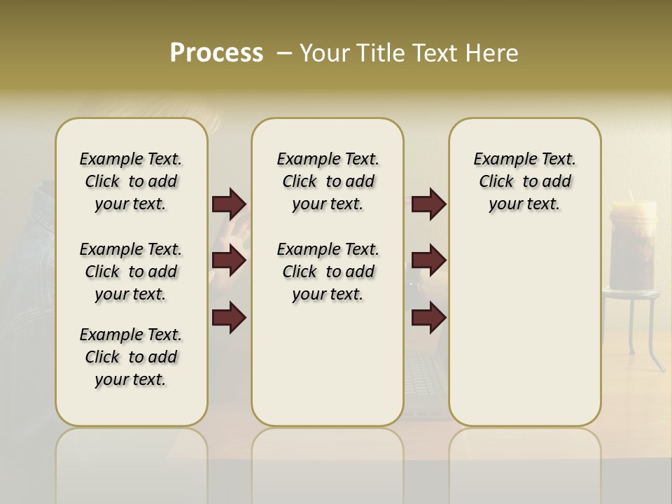 A Woman Holding A Bouquet Of Flowers In Front Of A Laptop PowerPoint Template