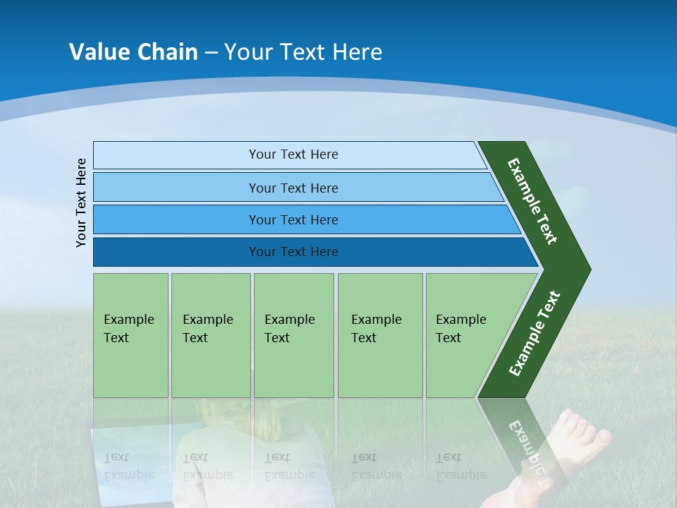 A Woman Laying In The Grass With A Laptop On Her Lap PowerPoint Template