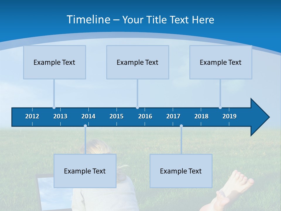 A Woman Laying In The Grass With A Laptop On Her Lap PowerPoint Template