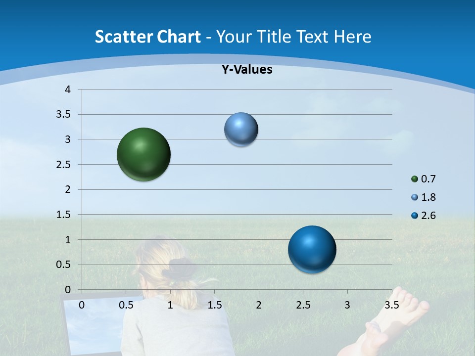 A Woman Laying In The Grass With A Laptop On Her Lap PowerPoint Template