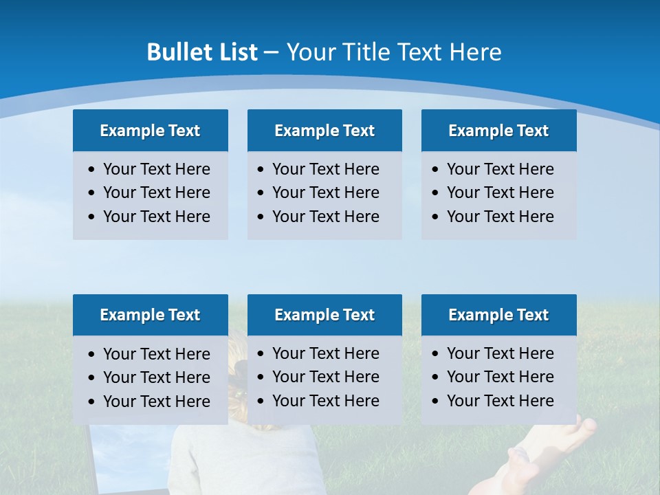 A Woman Laying In The Grass With A Laptop On Her Lap PowerPoint Template