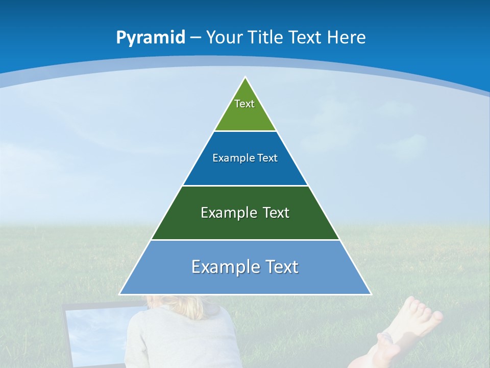 A Woman Laying In The Grass With A Laptop On Her Lap PowerPoint Template