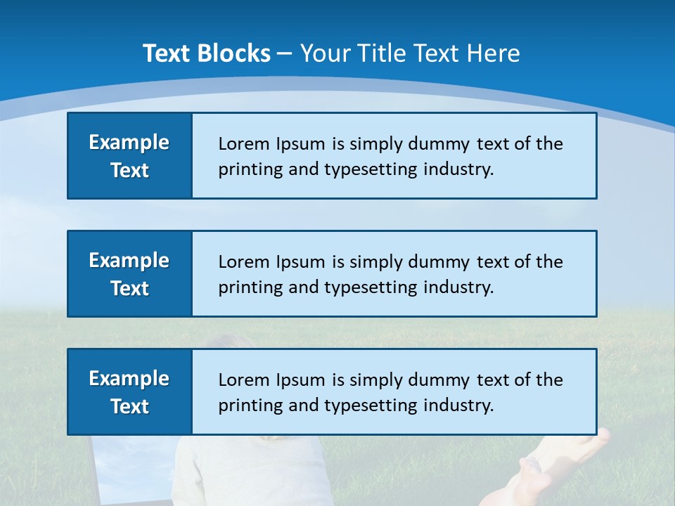A Woman Laying In The Grass With A Laptop On Her Lap PowerPoint Template