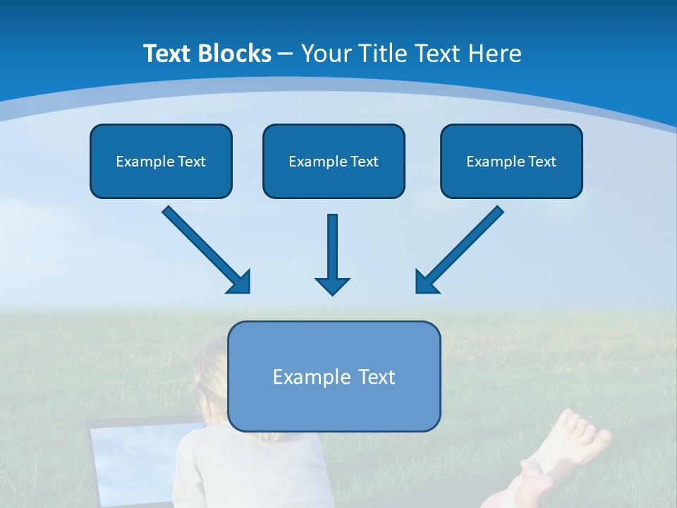 A Woman Laying In The Grass With A Laptop On Her Lap PowerPoint Template