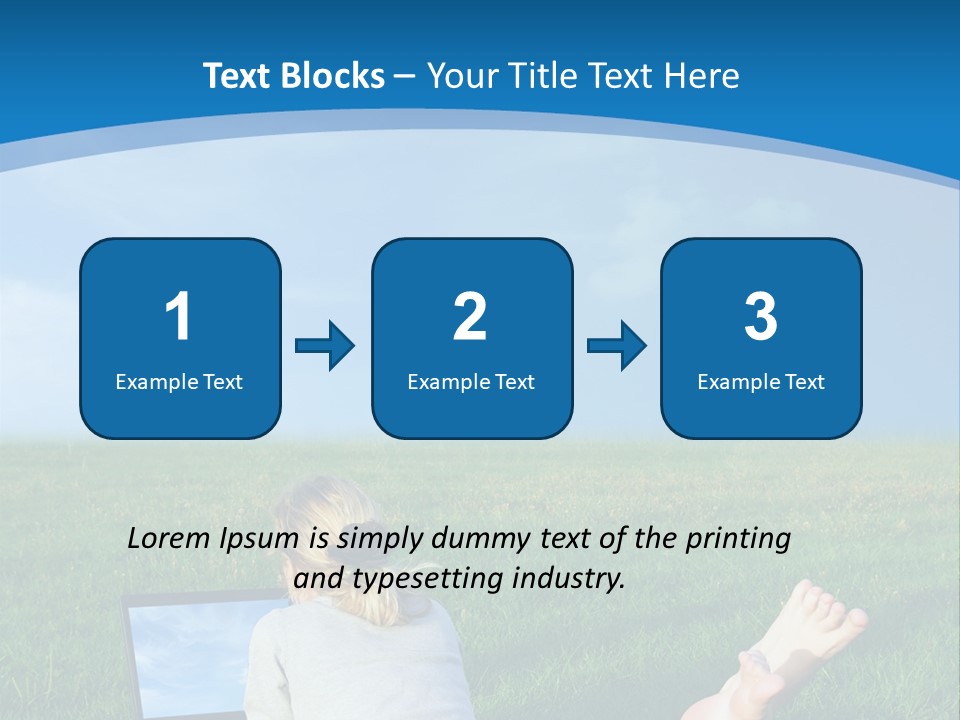 A Woman Laying In The Grass With A Laptop On Her Lap PowerPoint Template