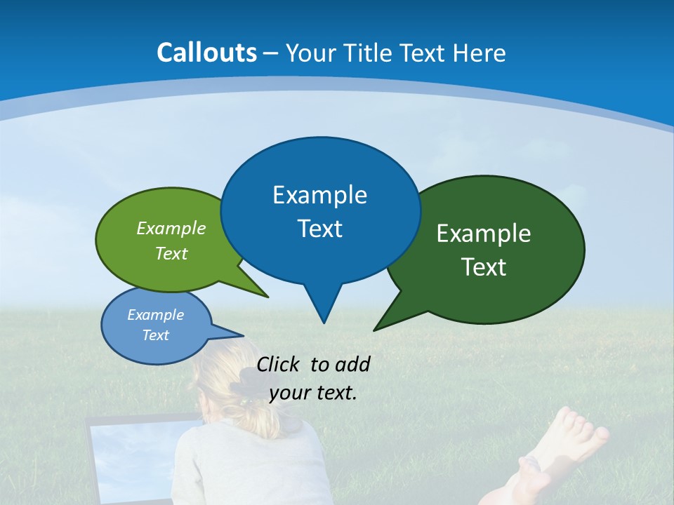 A Woman Laying In The Grass With A Laptop On Her Lap PowerPoint Template