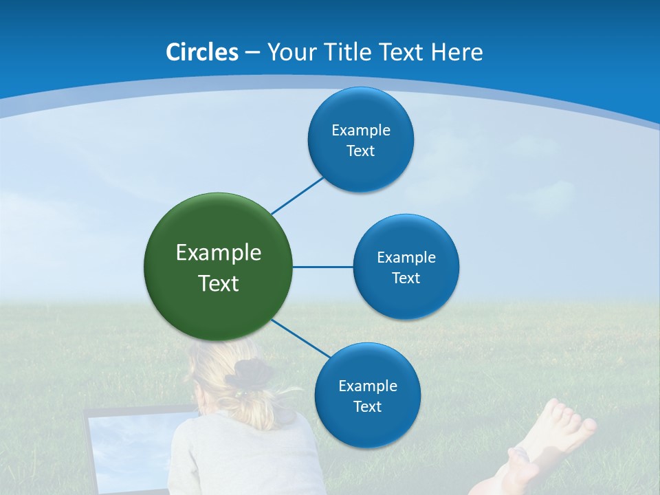 A Woman Laying In The Grass With A Laptop On Her Lap PowerPoint Template