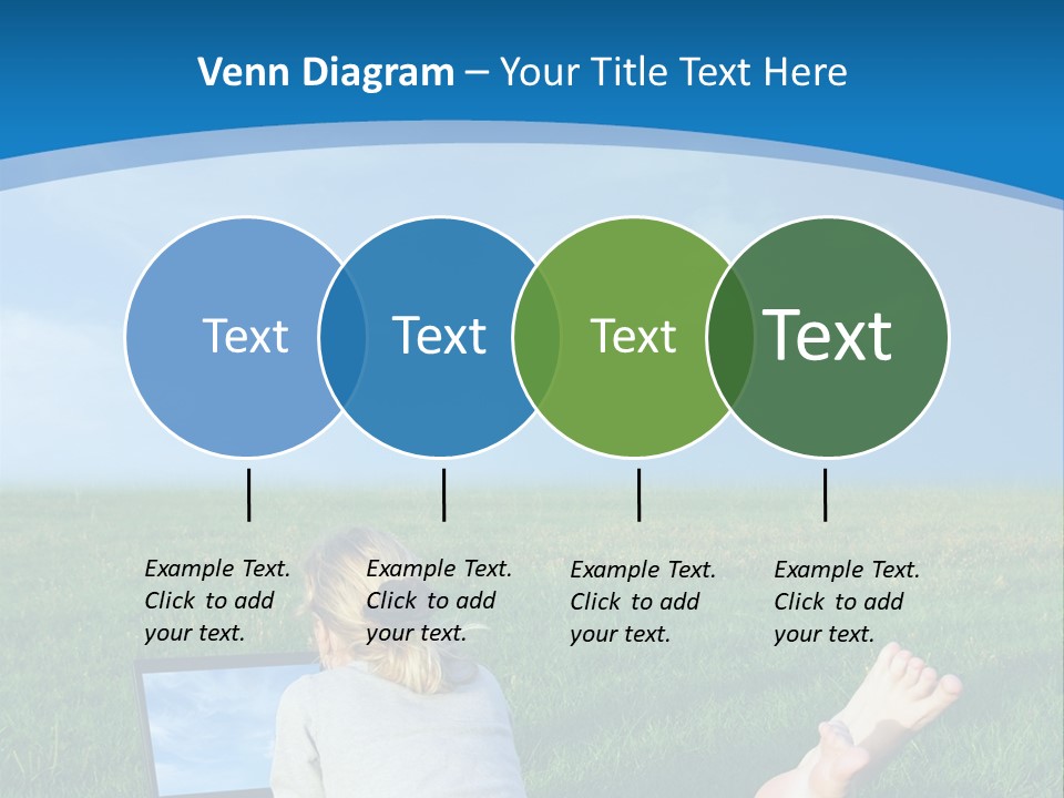 A Woman Laying In The Grass With A Laptop On Her Lap PowerPoint Template