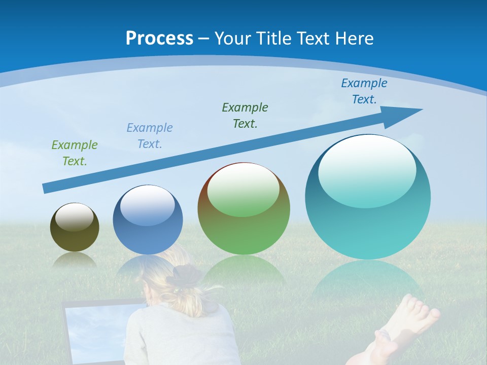 A Woman Laying In The Grass With A Laptop On Her Lap PowerPoint Template