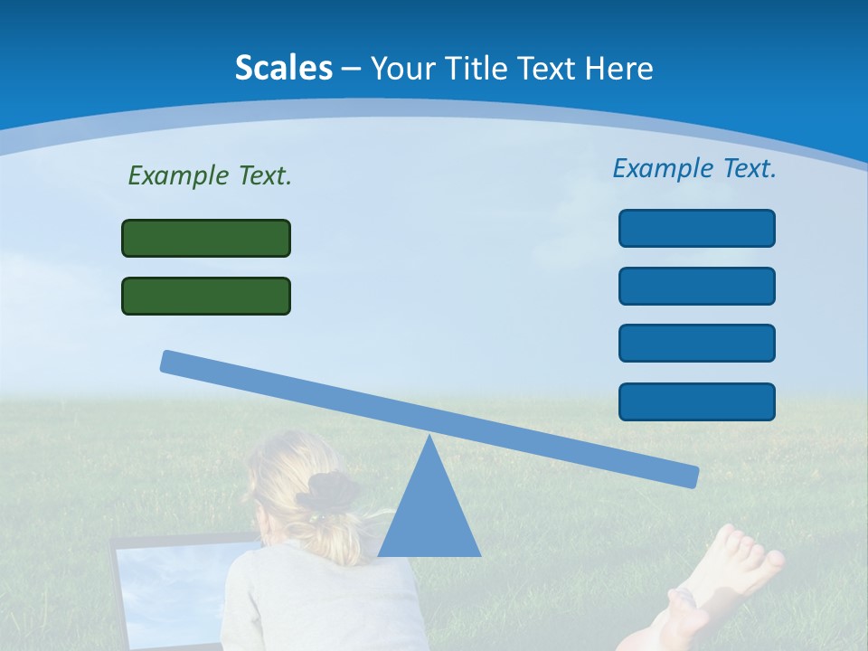 A Woman Laying In The Grass With A Laptop On Her Lap PowerPoint Template