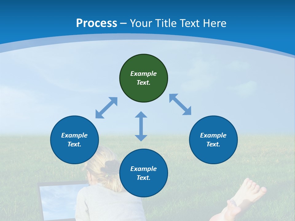 A Woman Laying In The Grass With A Laptop On Her Lap PowerPoint Template