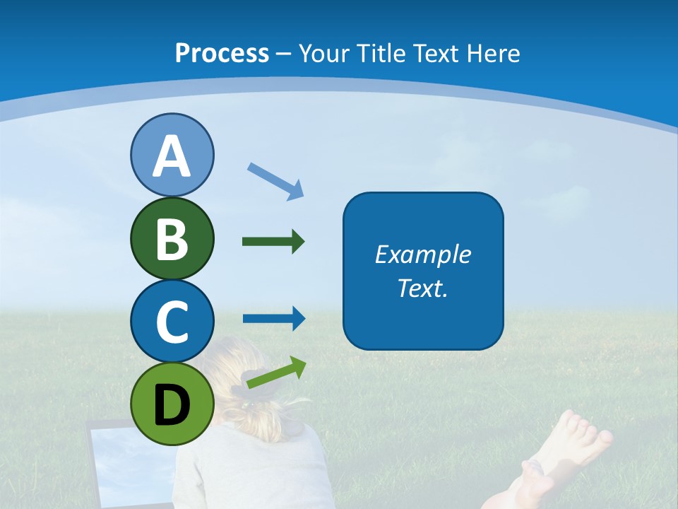 A Woman Laying In The Grass With A Laptop On Her Lap PowerPoint Template