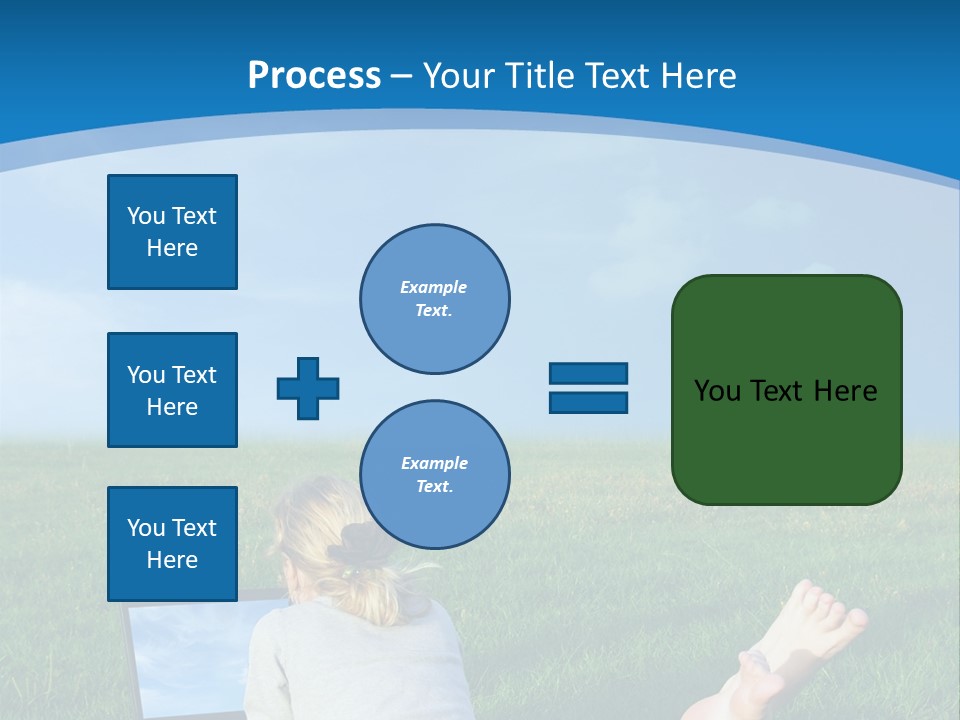 A Woman Laying In The Grass With A Laptop On Her Lap PowerPoint Template