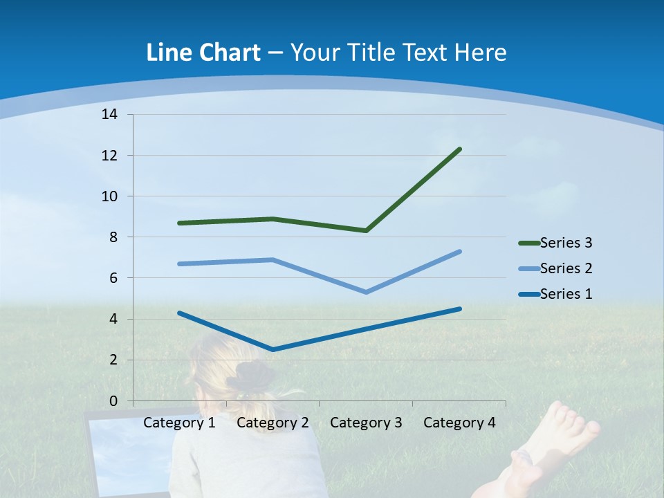 A Woman Laying In The Grass With A Laptop On Her Lap PowerPoint Template
