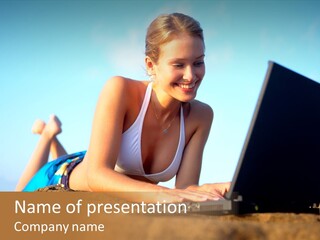 Female Relax Model PowerPoint Template