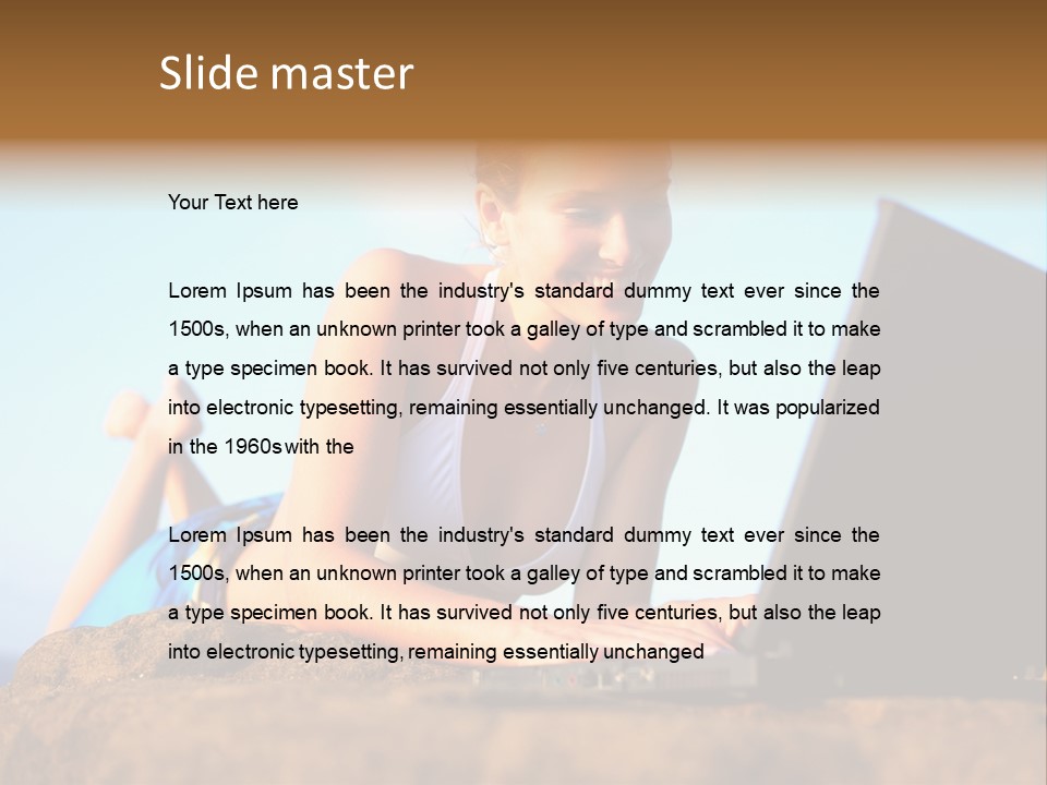 Female Relax Model PowerPoint Template