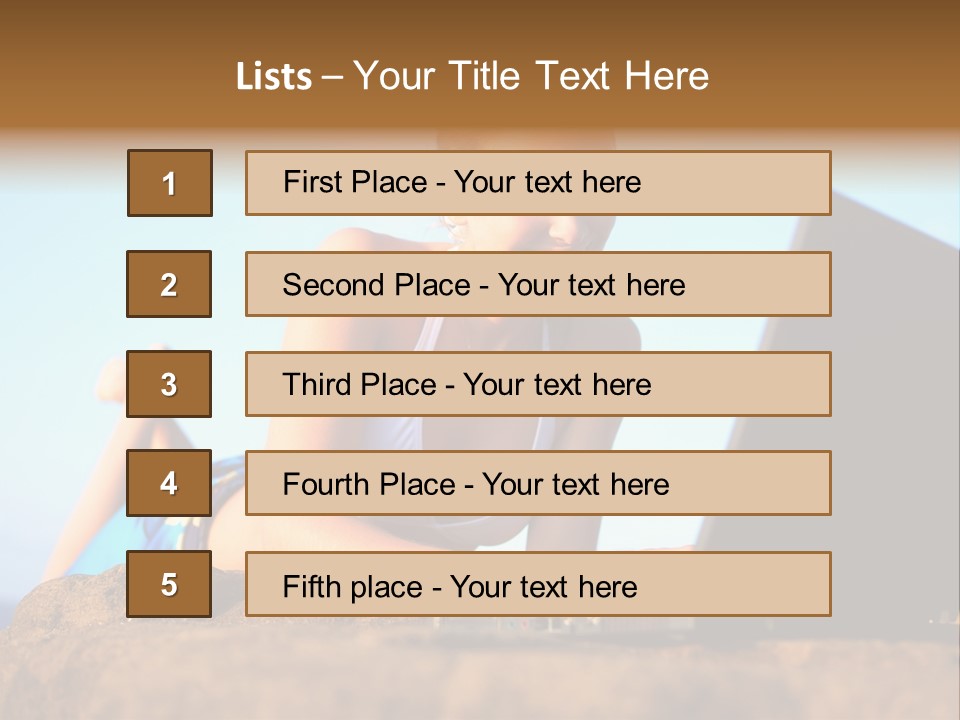 Female Relax Model PowerPoint Template