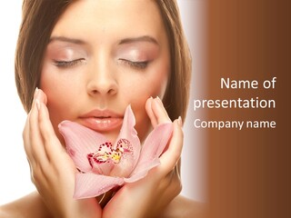 Female Relax Model PowerPoint Template