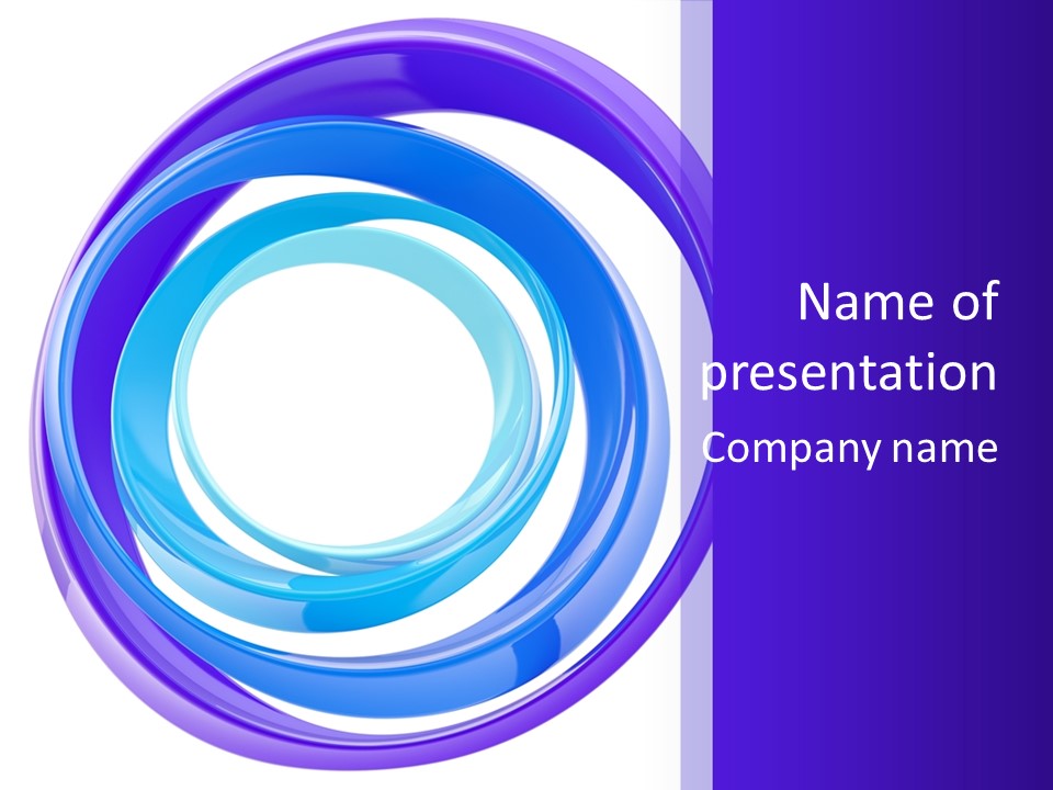 Circle Photo Frame Blue PowerPoint Template