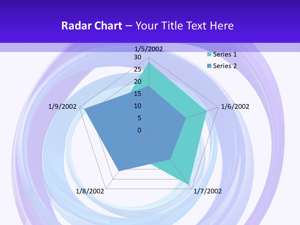 Circle Photo Frame Blue PowerPoint Template
