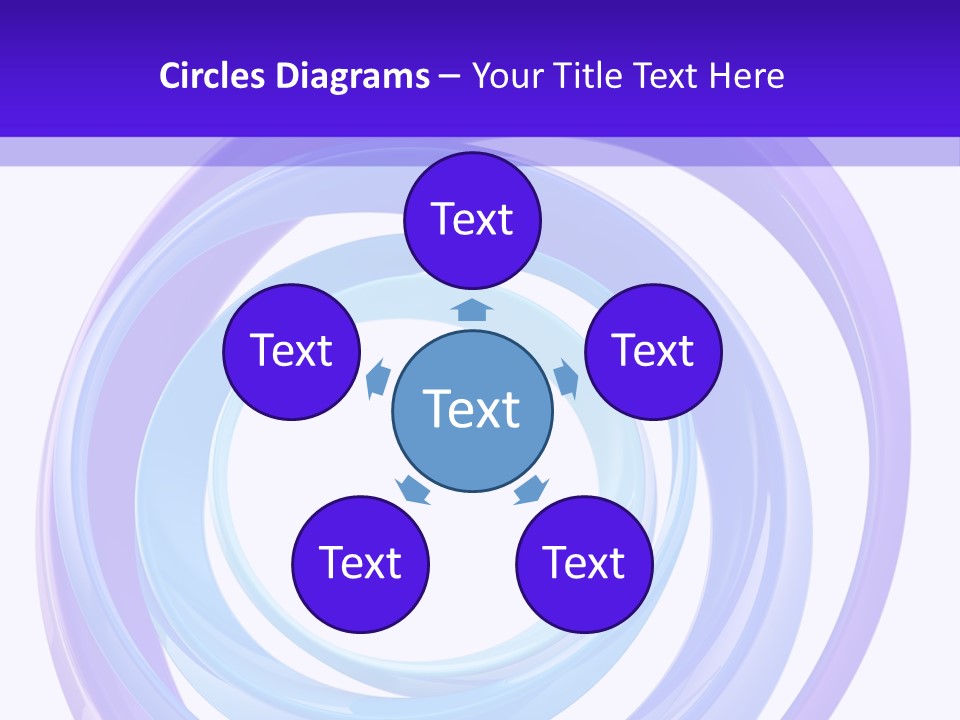 Circle Photo Frame Blue PowerPoint Template