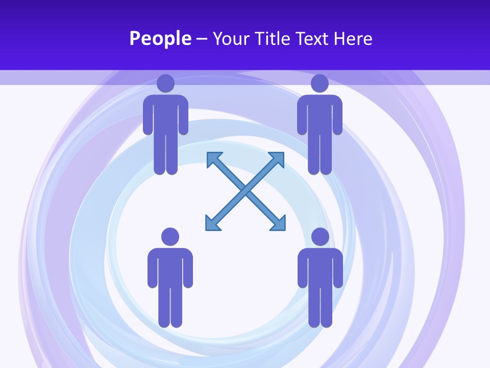 Circle Photo Frame Blue PowerPoint Template