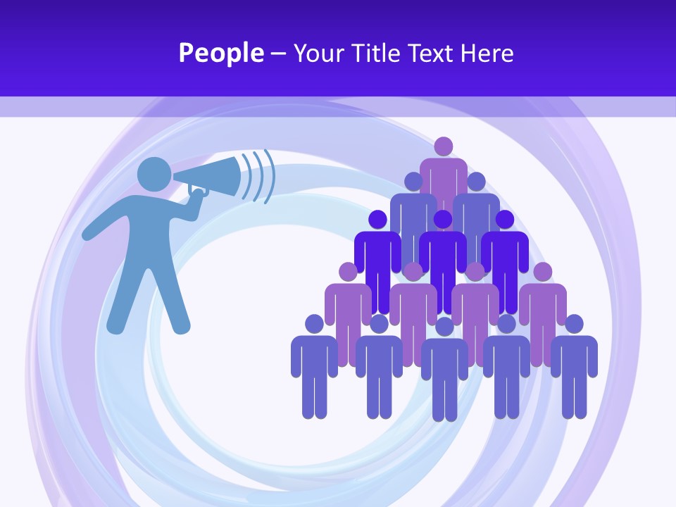 Circle Photo Frame Blue PowerPoint Template