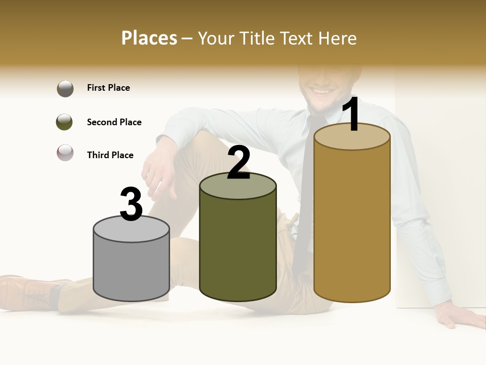 Studio Shot Businessman Handsome PowerPoint Template