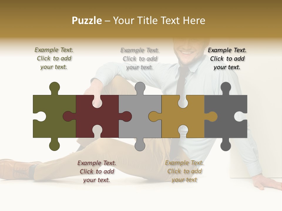 Studio Shot Businessman Handsome PowerPoint Template