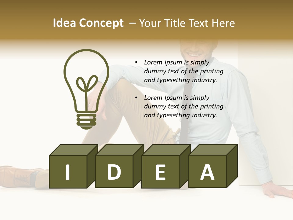 Studio Shot Businessman Handsome PowerPoint Template