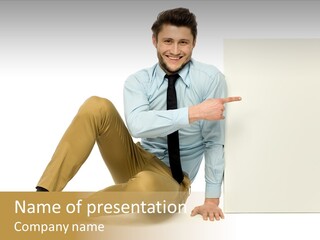 White Background Smile Man PowerPoint Template