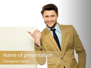 One Person Happy Positive PowerPoint Template