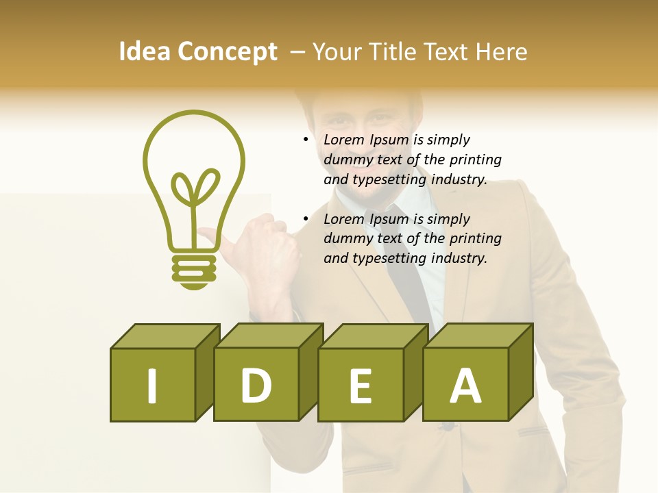 One Person Happy Positive PowerPoint Template