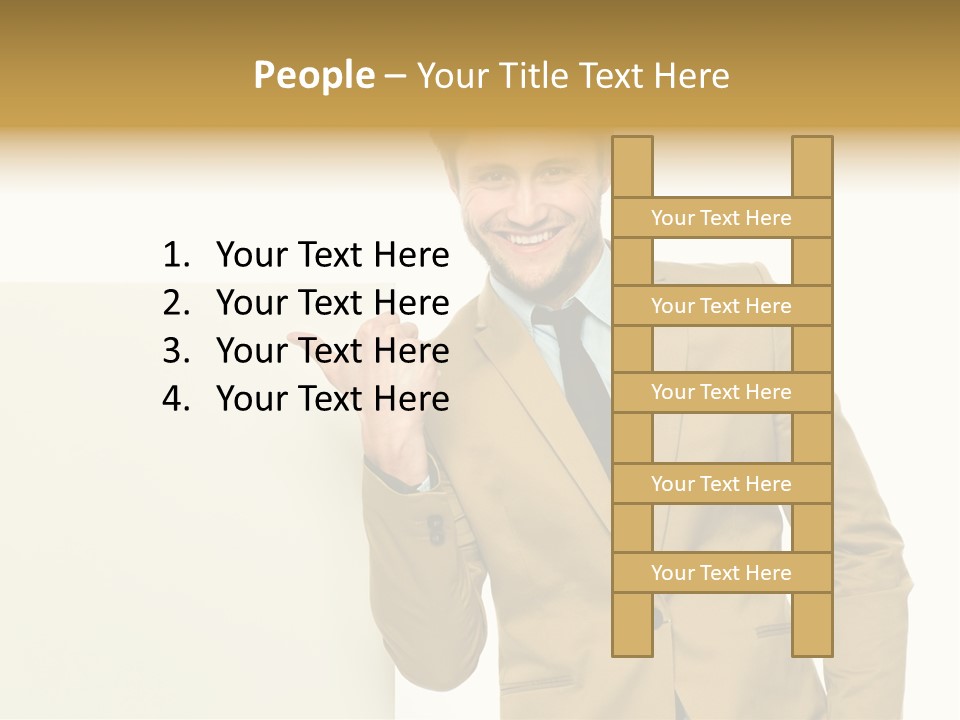 One Person Happy Positive PowerPoint Template
