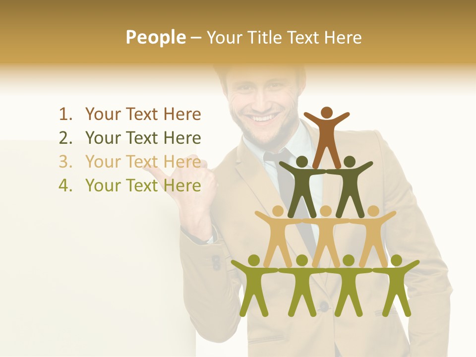 One Person Happy Positive PowerPoint Template